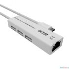 Greenconnect USB 3.1 Type C -> Ethernet RJ-45 F Lan Card + USB 2.0-разветвитель на 3 порта, сетевой адаптер, белый, GCR-UC2CL02(GCR-UC2CL02)