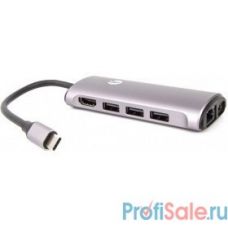 VCOM CU463 Кабель-адаптер USB3.1 Type-CM-->HDMI 4K*60Hz +3USB3.0+RJ45+TF+SD+PD charging  VCOM <CU463>