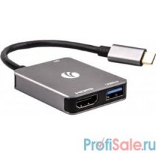 VCOM CU454 Адаптер USB3.1 Type-CM-->HDMI A(f) 4K@60 Hz+USB3.0+PD charging, Aluminum Shell,VCOM  <CU454>