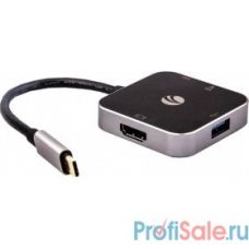 VCOM CU457 Адаптер USB3.1 Type-CM-->HDMI+USB3.0+PD charging, TF, Aluminum Shell, VCOM  <CU457>