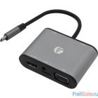 VCOM CU425M Адаптер USB3.1 Type-CM-->HDMI +VGA+3XUSB +PD charging+TF+AUDIO,Aluminum Shell, VCOM  <CU425>