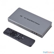 ORIENT HS0401QMV, HDMI Quad Multi-Viewer 4->1, переключатель-квадратор (4 режима работы), HDMI 1.3a, HDTV1080p/ 60Hz, HDCP1.2, встроенный ИК приемник, пульт ДУ, внешний БП, метал.корпус (31034)