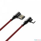LDNIO LD_B4623 LS421/ USB кабель Micro/ 1m/ 2.4A/ медь: 86 жил/ Угловой коннектор/ Нейлоновая оплетка/ Red