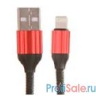 LDNIO LD_B4633 LS431/ USB кабель Lightning/ 1m/ 2.4A/ медь: 86 жил/ Нейлоновая оплетка/ Red