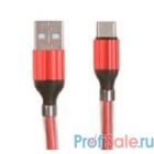 LDNIO LD_B4474 LS491/ USB кабель Type-C/ 1m/ 2.4A/ медь: 86 жил/ Магнитная оплетка/ Red