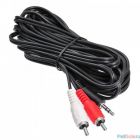 Кабель соединительный аудио Buro Jack 3.5 (m)/2х RCA (m) 5м. черный (BAAC010-5)  (817195)