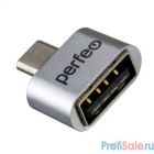 Perfeo adapter USB на micro USB c OTG (PF-VI-O011 Silver) серебряный