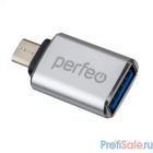 Perfeo adapter USB на micro USB c OTG, 3.0 (PF-VI-O012 Silver) серебряный