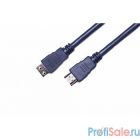 Wize CP-HM-HM-5M Кабель HDMI, 5 м, v.2.0, K-Lock, soft cable, 19M/19M, позол.разъемы, экран, темно-серый, пакет  