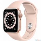 Apple Watch Series 6 GPS, 40mm Gold Aluminium Case with Pink Sand Sport Band [MG123RU/A]