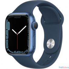 Apple Watch Series 7, 41 мм, корпус из алюминия синего цвета, спортивный ремешок «синий омут» [MKN13RU/A]