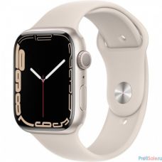 Apple Watch Series 7, 45 мм, корпус из алюминия цвета «сияющая звезда», спортивный ремешок «сияющая звезда» [MKN63RU/A]
