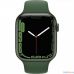 Apple Watch Series 7, 45 мм, корпус из алюминия зеленого цвета, спортивный ремешок «зелёный клевер» [MKN73RU/A]