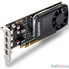 VGA PNY NVIDIA Quadro P1000 (VCQP1000-SB) RTL , 4 GB GDDR5/128-bit, PCI Express 3.0 x16, 4?mDP1.4, 47 W, 1-slot cooler, blk,без аксессуаров